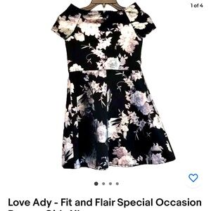 Black Floral Kids Dress